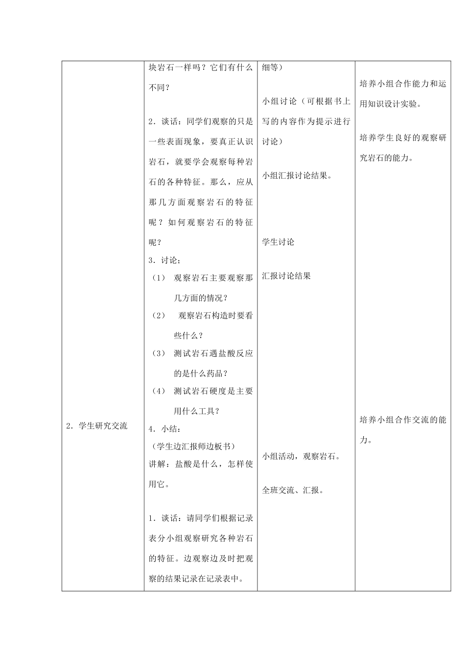 三年级科学上册 第六单元 人与大地 16 岩石第一课时教案 首师大版-首师大版小学三年级上册自然科学教案_第2页