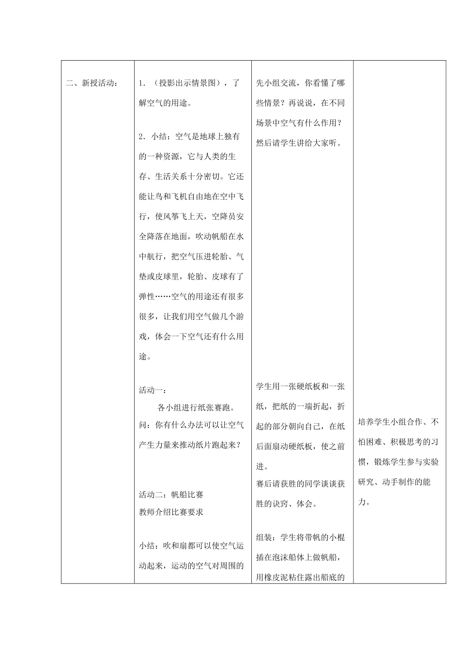 三年级科学上册 第五单元 人与空气 14 空气的用途教案 首师大版-首师大版小学三年级上册自然科学教案_第2页