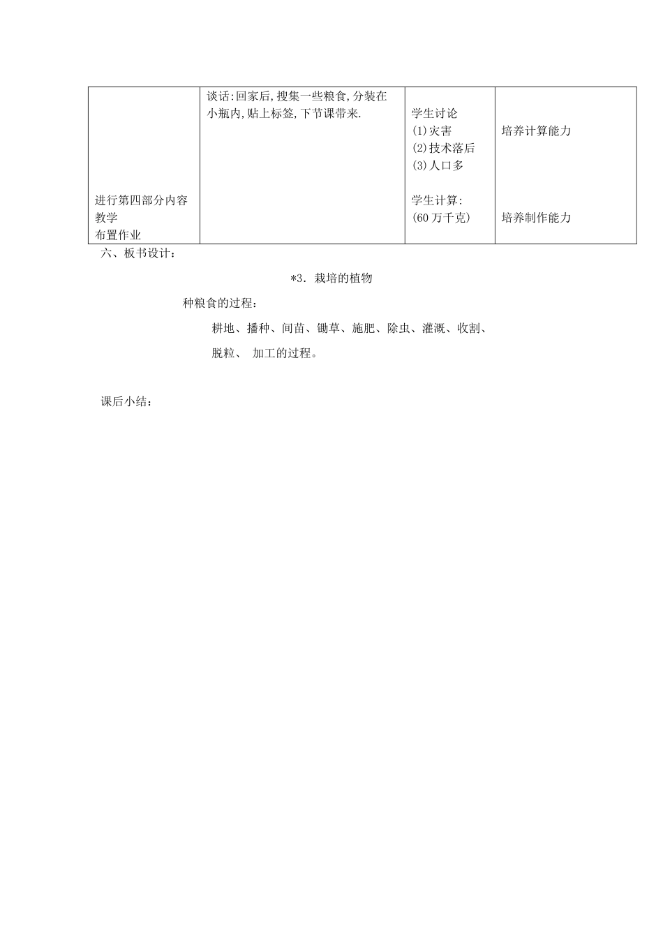 三年级科学上册 第二单元 人与植物 3 栽培的植物教案 首师大版-首师大版小学三年级上册自然科学教案_第2页