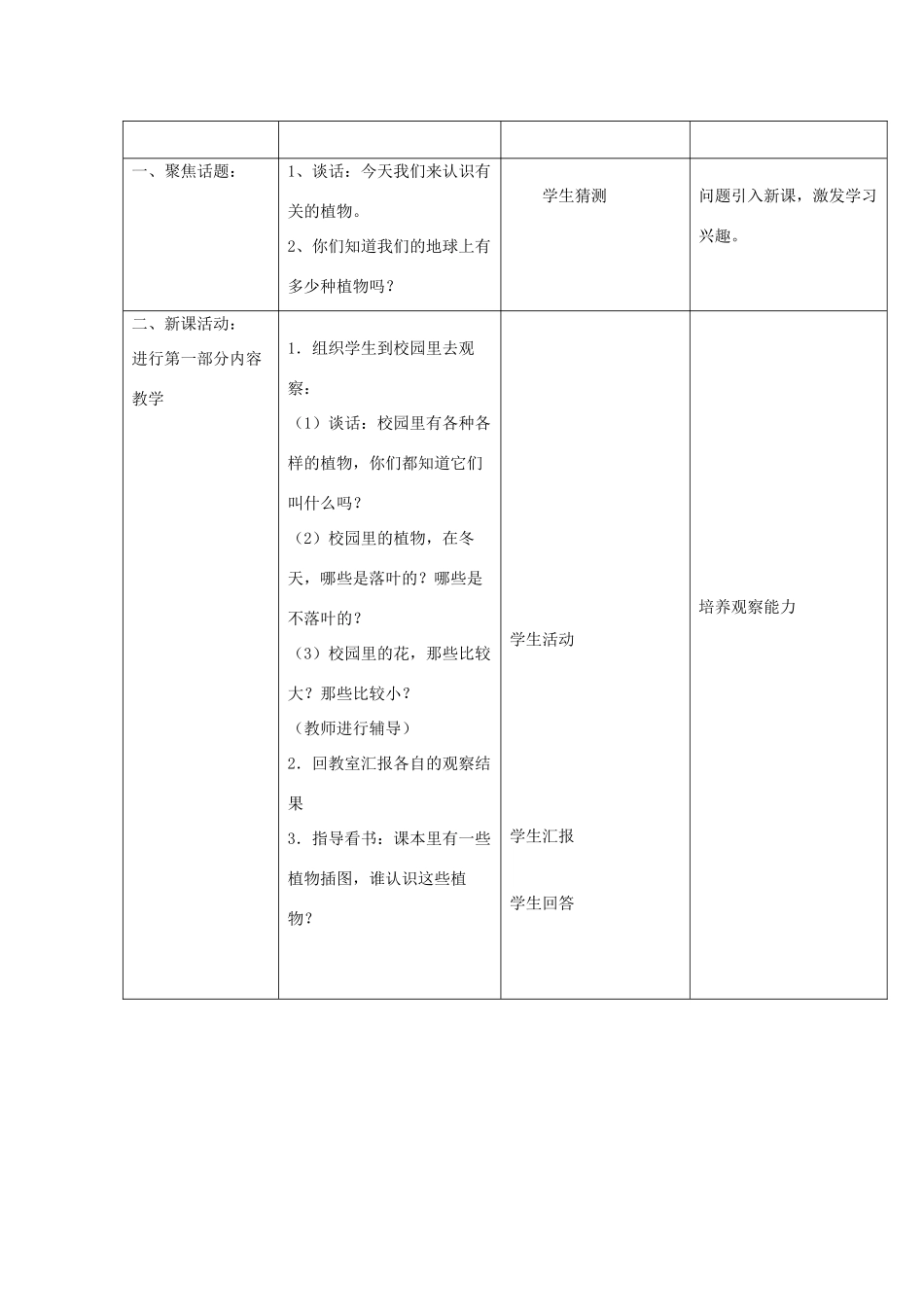 三年级科学上册 第二单元 人与植物 2 植物世界第一课时教案 首师大版-首师大版小学三年级上册自然科学教案_第2页