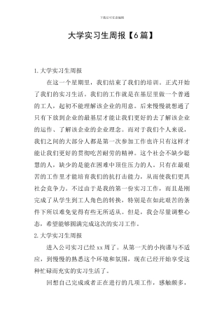 大学实习生周报