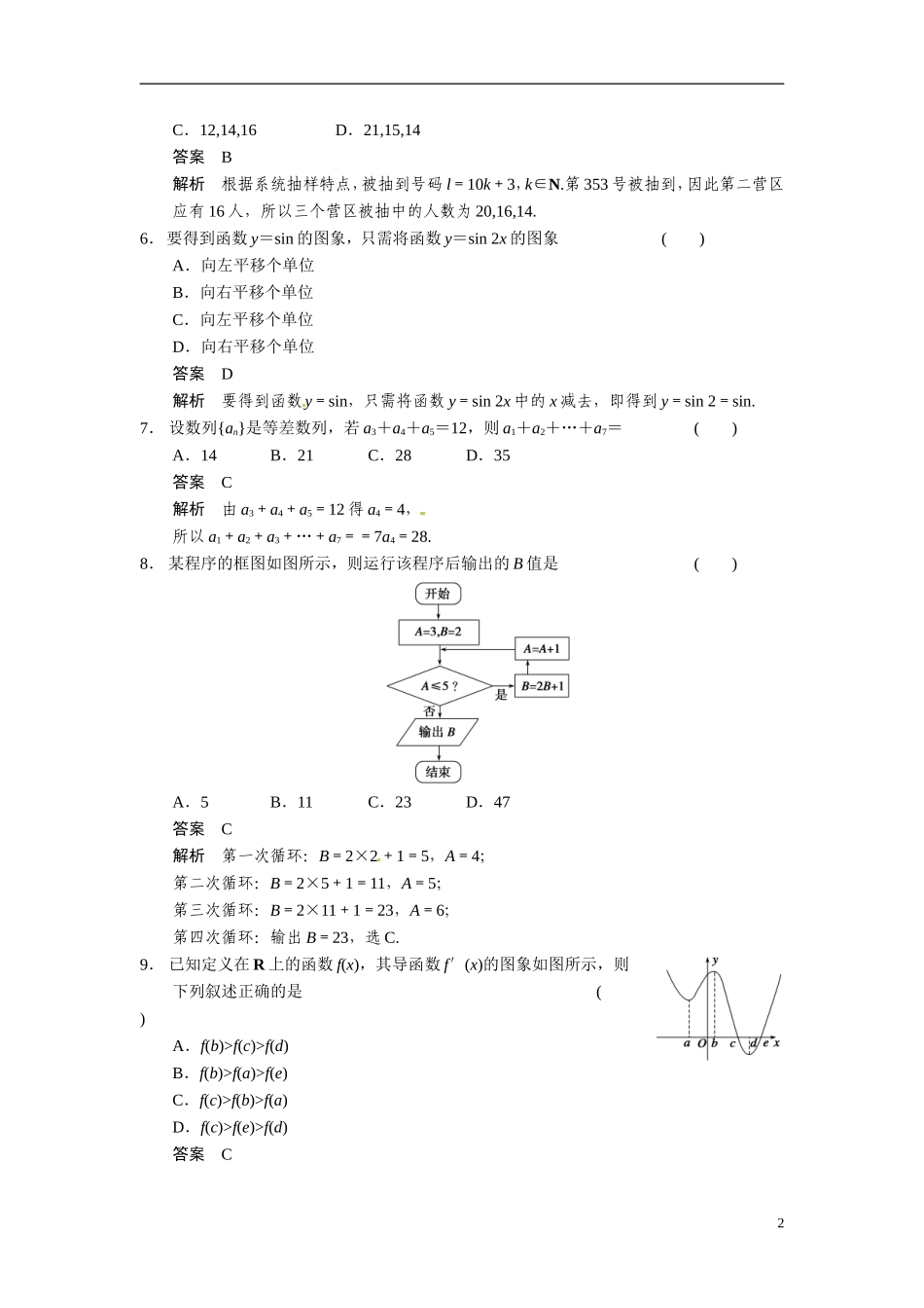 甘肃省武威市铁路中学高考数学专题训练 选择填空限时练(四)文_第2页