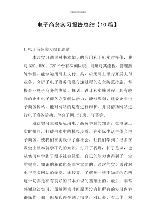 电子商务实习报告总结【10篇】