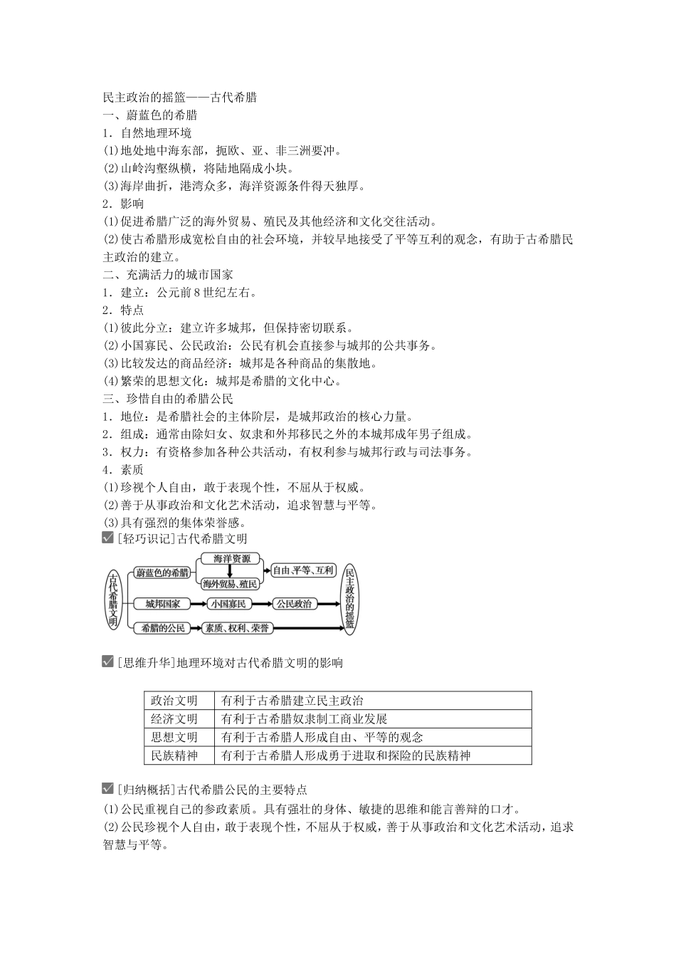 【金版新学案】2015高考历史总复习讲义 专题四第8讲 民主政治的摇篮和罗马人的法律 人民版_第2页