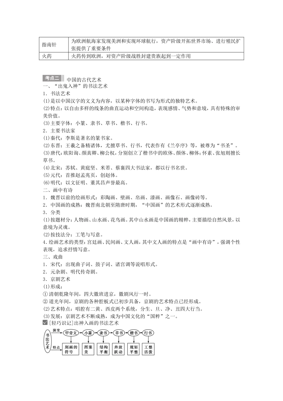【金版新学案】2015高考历史总复习讲义 专题十三第25讲 古代中国的科学技术与文化 人民版_第3页