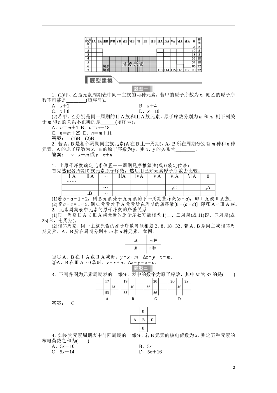 【金版新学案】2015届高考化学总复习讲义 专题四第二单元 元素周期律和元素周期表 苏教版_第2页