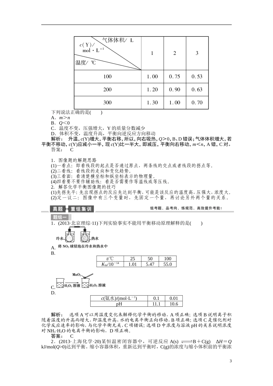 【金版新学案】2015届高考化学总复习讲义 专题六第三单元 化学平衡的移动 苏教版_第3页