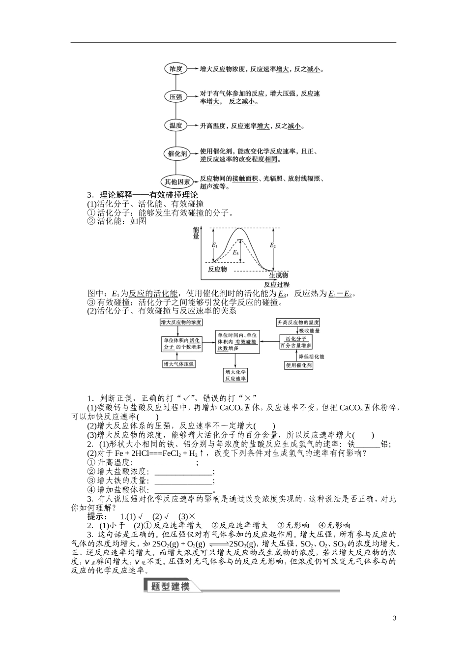 【金版新学案】2015届高考化学总复习讲义 专题六第一单元 化学反应速率 苏教版_第3页