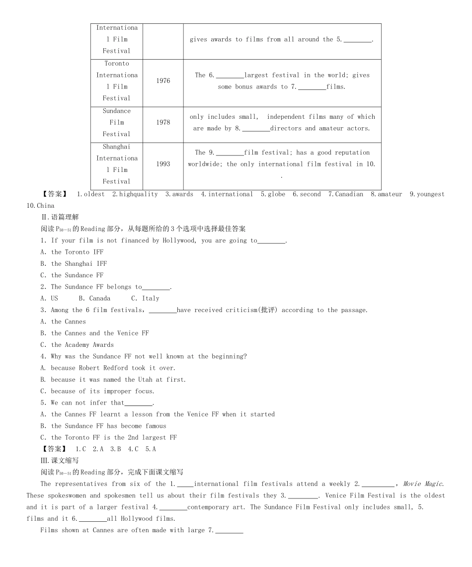 【课堂新坐标】（教师用书）2013-2014学年高中英语 Unit 4 Films and film events教案 牛津译林版选修8_第3页