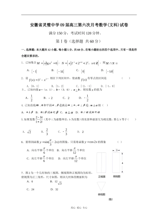 安徽省灵璧中学09届高三第六次月考数学(文科)试卷