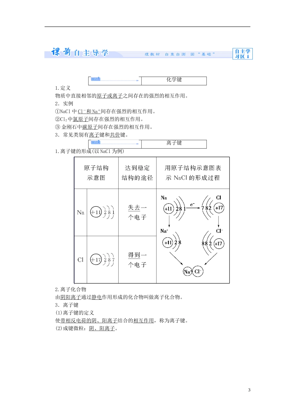 【课堂新坐标】（教师用书）2013-2014学年高中化学 专题一 第二单元 微粒之间的相互作用力教学设计 苏教版必修2_第3页
