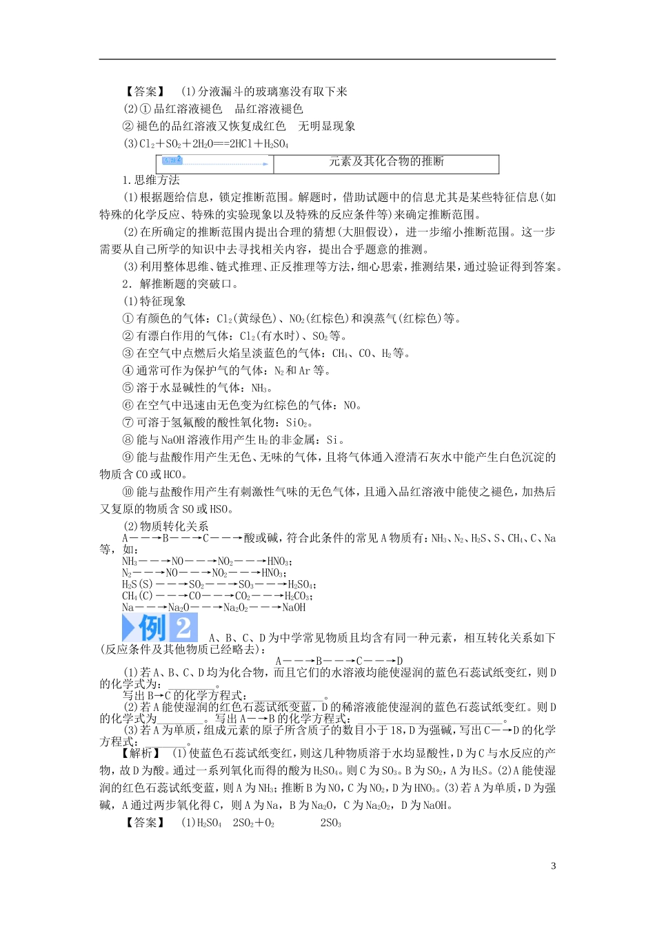 【课堂新坐标】（教师用书）2013-2014学年高中化学 专题4 硫氮和可持续发展专题归纳提升 苏教版必修1_第3页