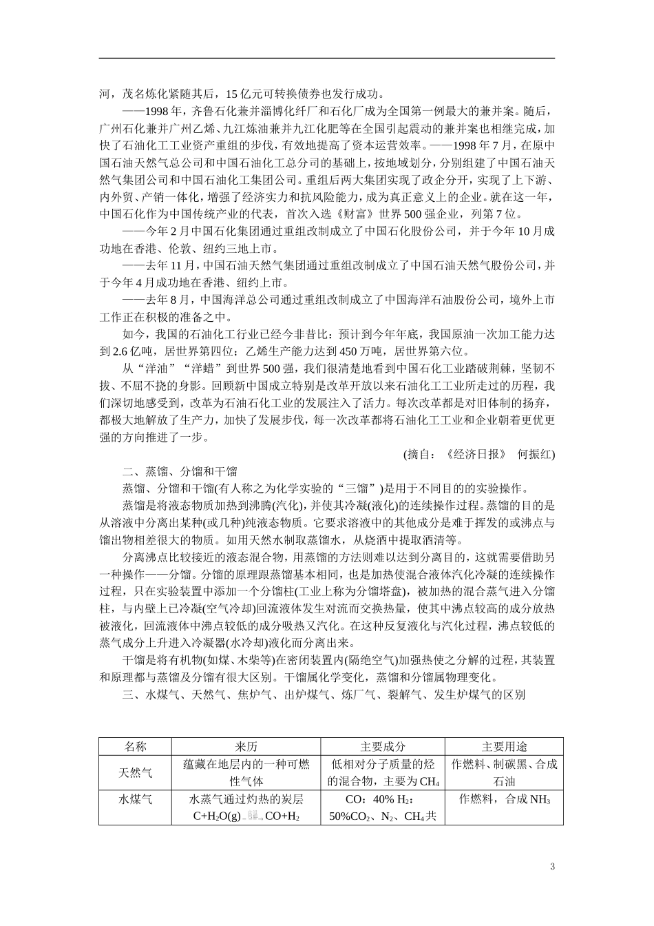 【精品】高中化学（大纲版）第二册 第五章  烃 第六节石油的分馏(备课资料)_第3页