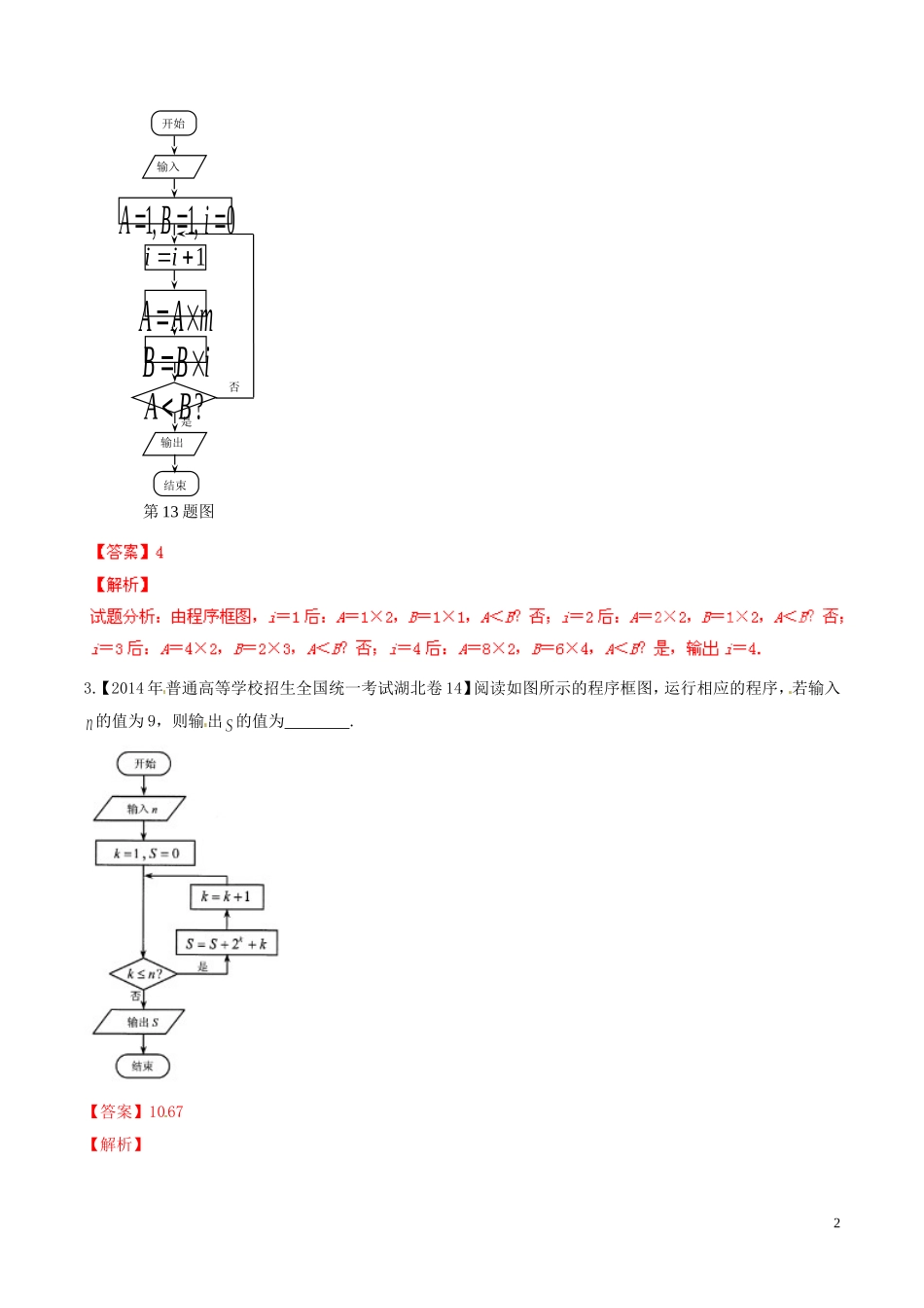 备战（湖北版）高考数学分项汇编 专题12 算法（含解析）-人教版高三全册数学试题_第2页