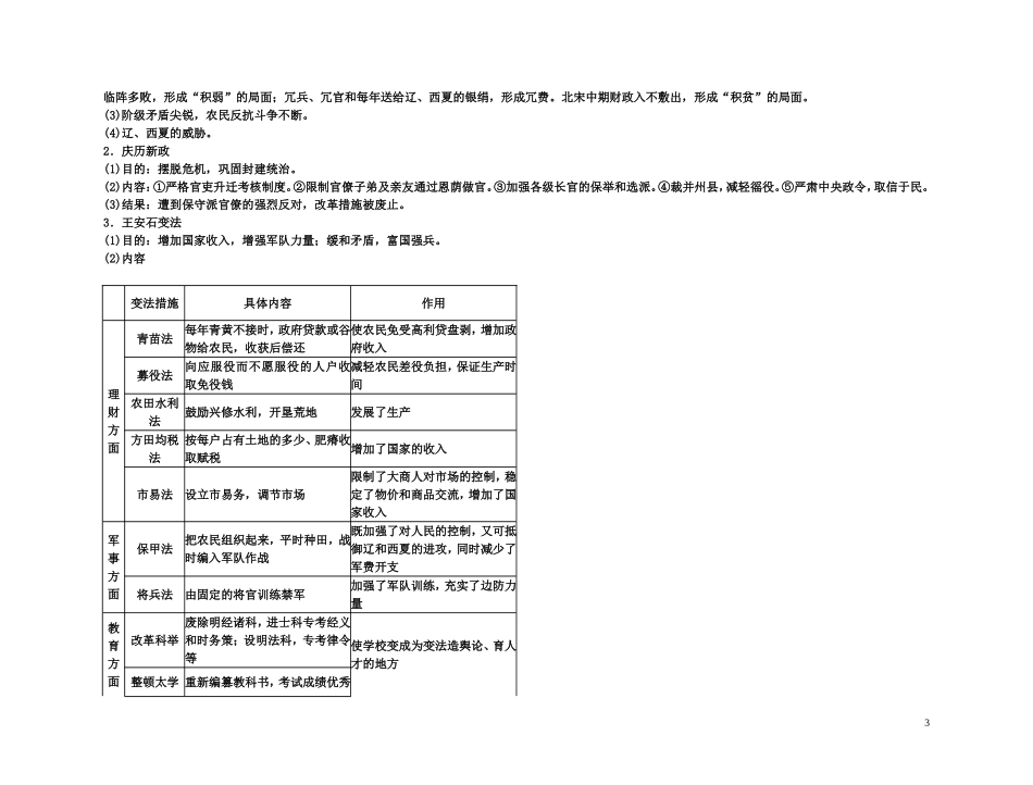 【精品】备考2011高考历史高效学习方案考点专项突破 4-1北宋的统治教案 新人教版_第3页