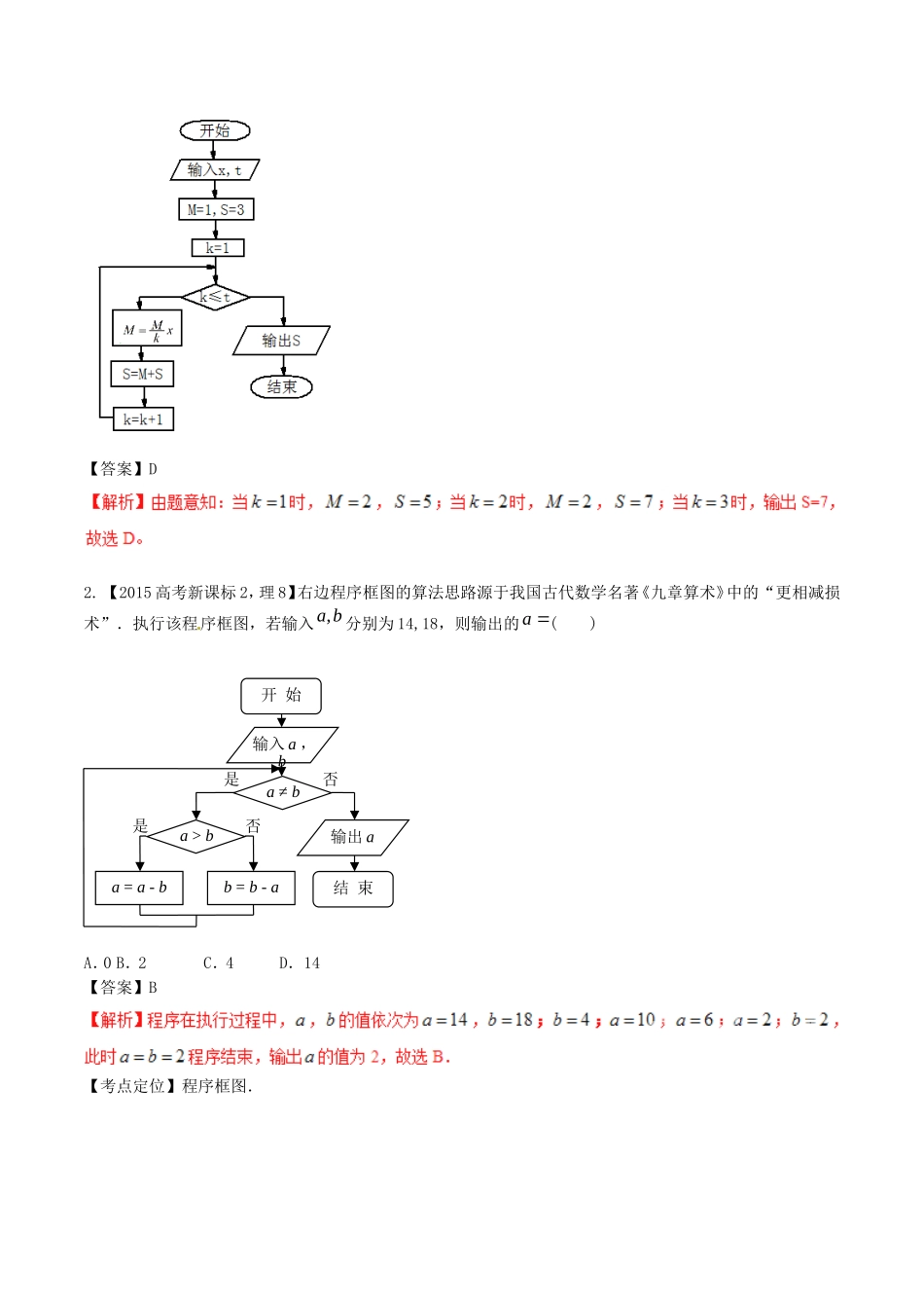 备战（新课标Ⅱ版）高考数学分项汇编 专题13 算法（含解析）理-人教版高三全册数学试题_第3页