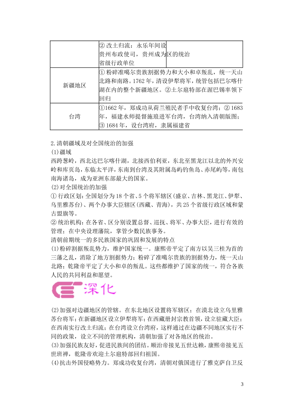 【精品】备考2011高考历史高效学习方案历史考点专项突破 明清时期的民族关系、对外关系和文化 人教版_第3页