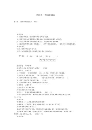 八年级生物上册第五单元第四章细菌和真菌教案(新版)新人教版 