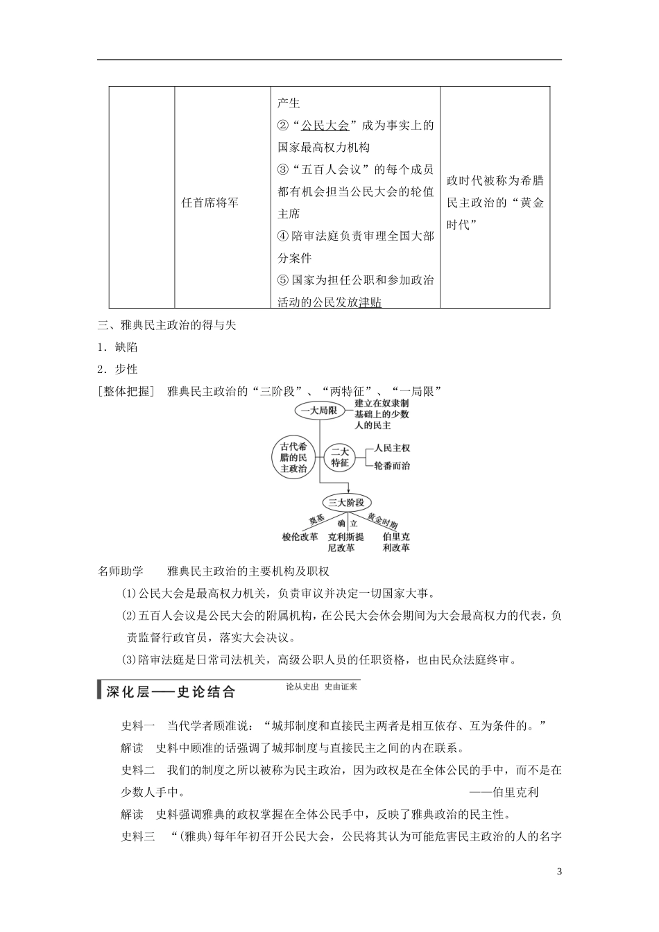 【步步高】（福建专用）2015届高考历史一轮复习 专题四 第8讲 古代希腊、罗马的政治文明教案 人民版_第3页