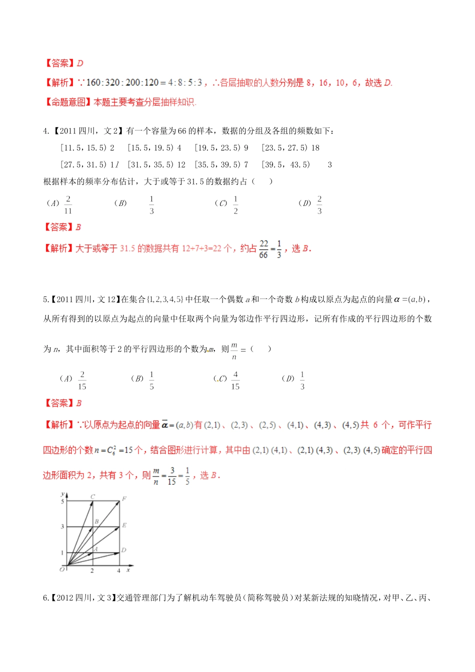 备战（四川版）高考数学分项汇编 专题11 概率和统计（含解析）文-人教版高三全册数学试题_第2页