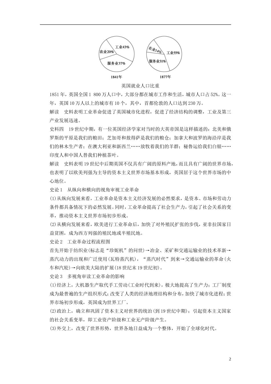 【步步高】（福建专用）2015届高考历史一轮复习 专题九 第21讲 两次工业革命教案 人民版_第2页