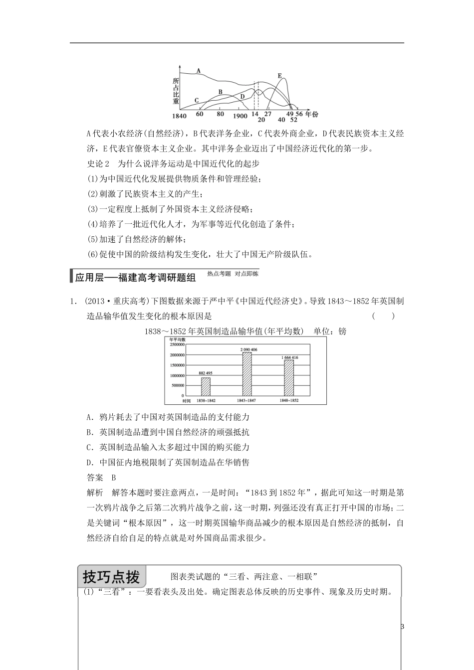 【步步高】（福建专用）2015届高考历史一轮复习 专题七 第16讲 近代中国资本主义的曲折发展教案 人民版_第3页