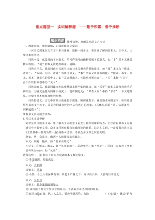 【步步高】2015届高考语文总复习讲义 文言文阅读 专题三 重点题型一 实词解释题 于积累 善于推断