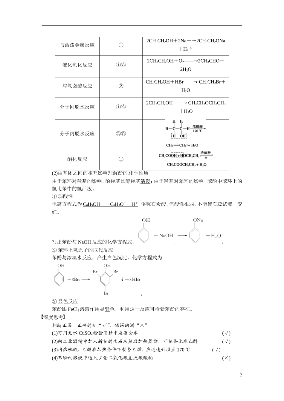 【步步高】2015届高考化学大一轮复习 专题十一 第3讲 烃的含氧衍生物（含解析）_第2页