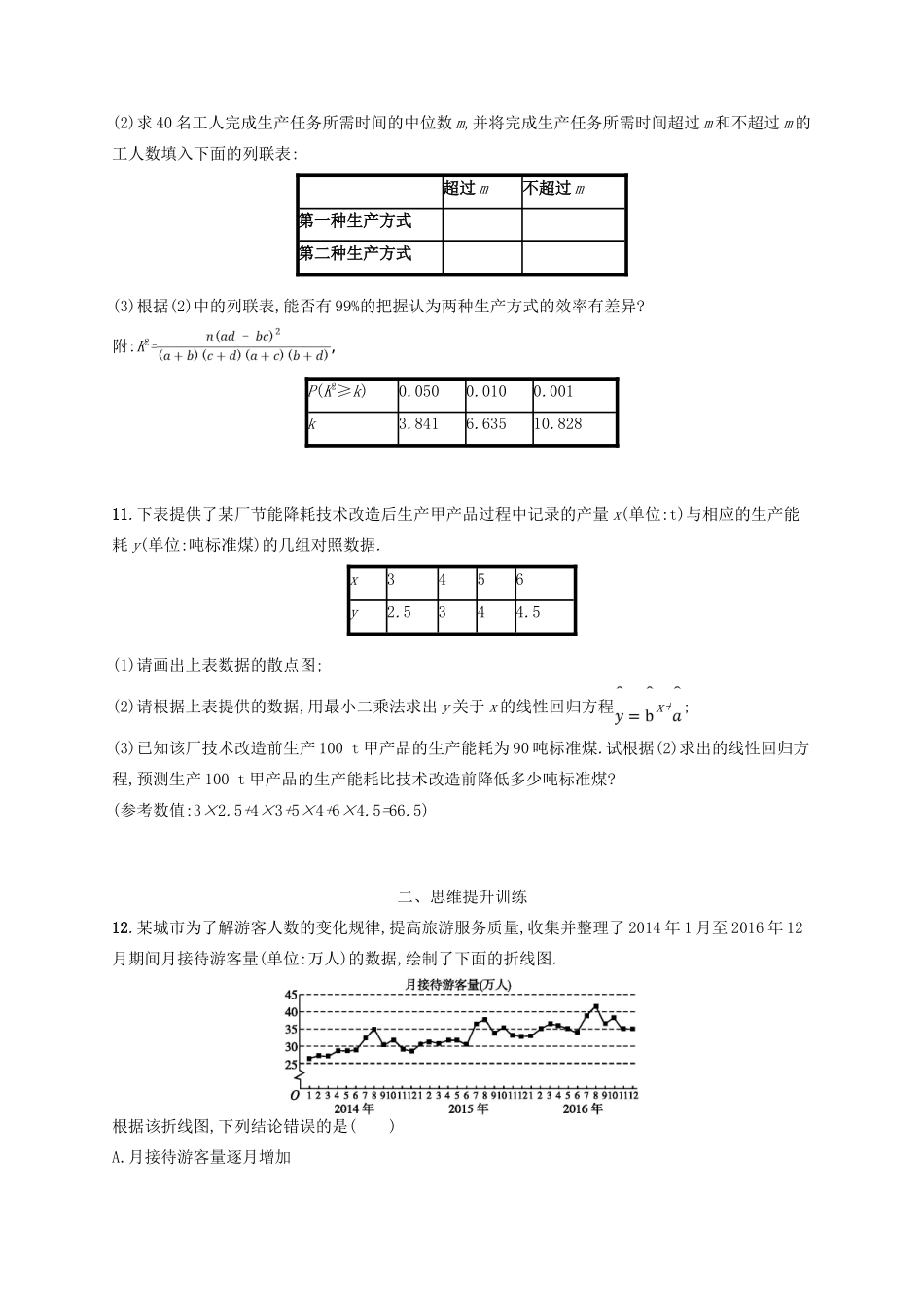 备战高考数学大二轮复习 专题七 概率与统计 专题能力训练20 概率、统计与统计案例 理-人教版高三全册数学试题_第3页