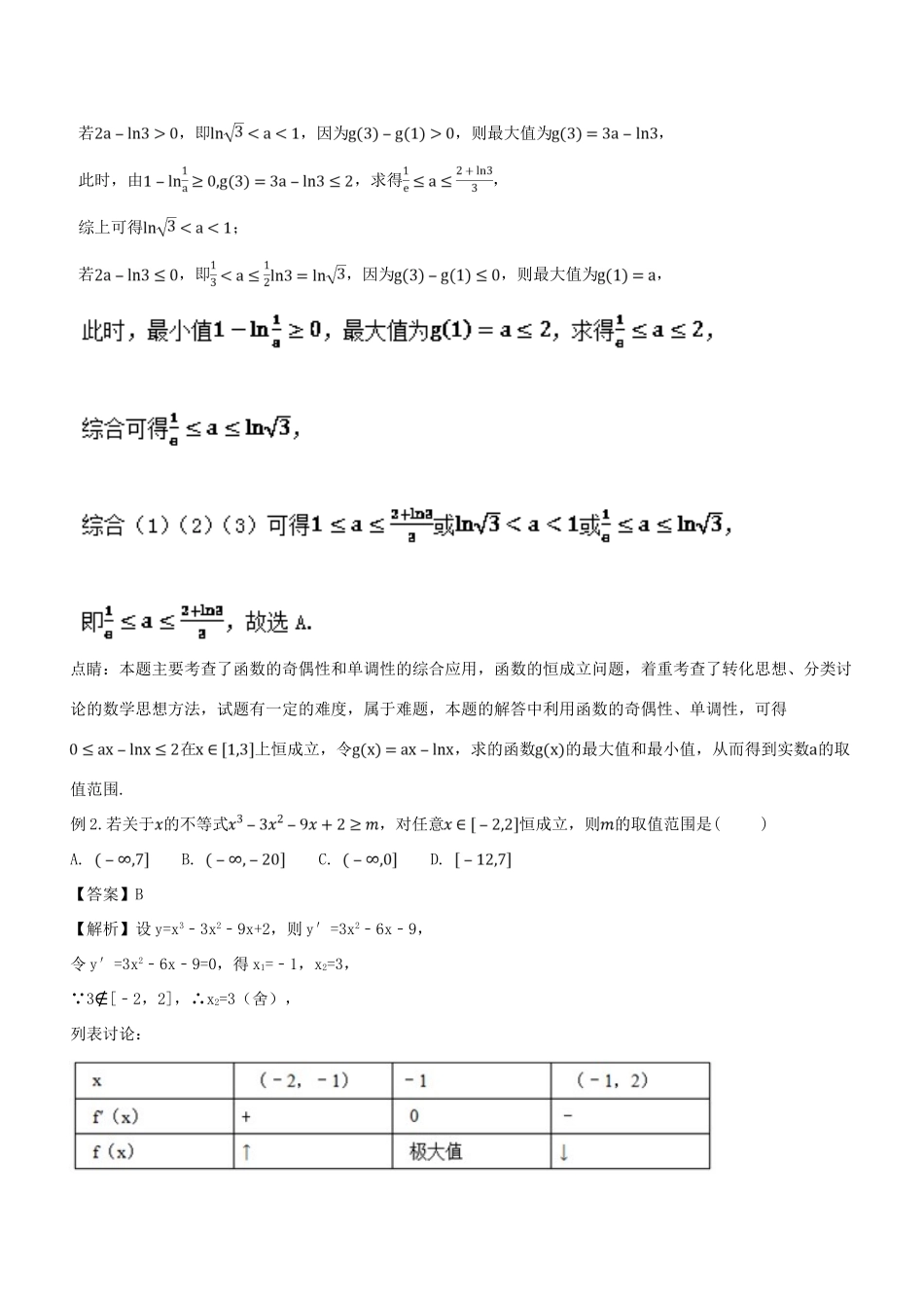 备战高考数学大一轮复习 热点聚焦与扩展 专题18 恒成立问题——最值分析法-人教版高三全册数学试题_第3页