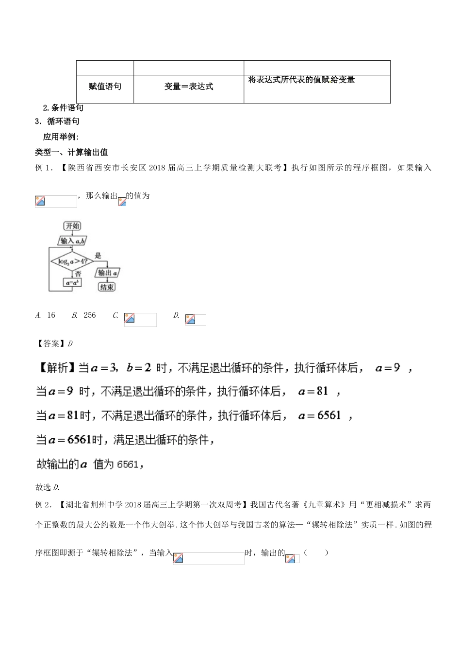 备战高考数学一轮复习（热点难点）专题73 每次必考但不落俗套--算法与程序框图-人教版高三全册数学试题_第2页