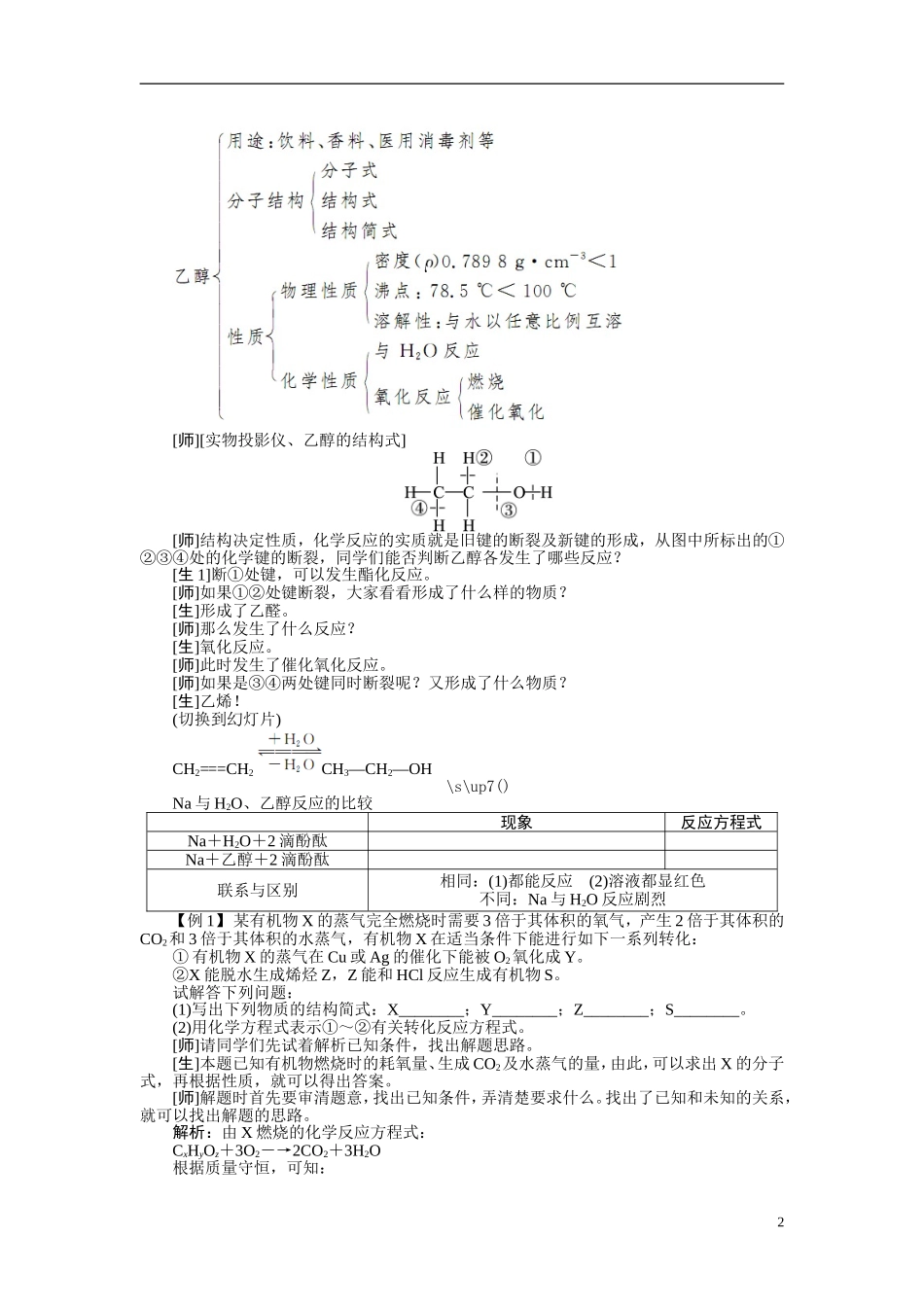 【志鸿优秀教案】2013-2014学年高中化学 第三章 有机化合物复习(二)教案 新人教版必修2_第2页