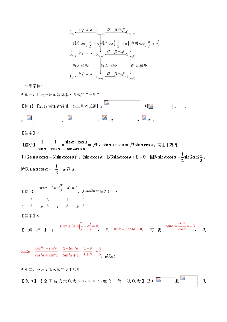 备战高考数学一轮复习（热点难点）专题23 三角函数公式的正用、逆用与变用-人教版高三全册数学试题_第2页