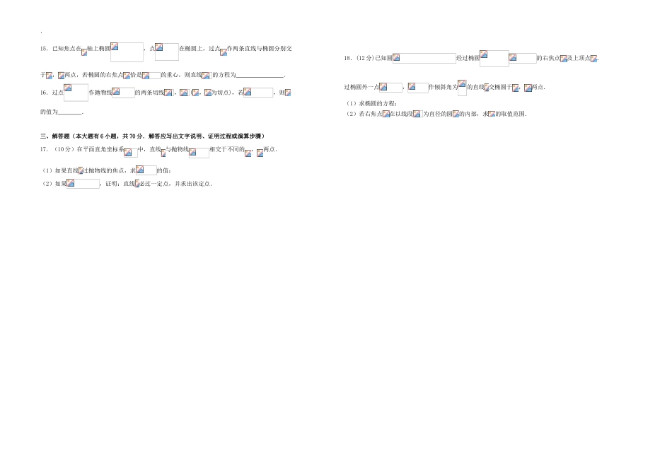 备战高考数学一轮复习 第二十单元 平面解析几何综合单元B卷 理-人教版高三全册数学试题_第2页