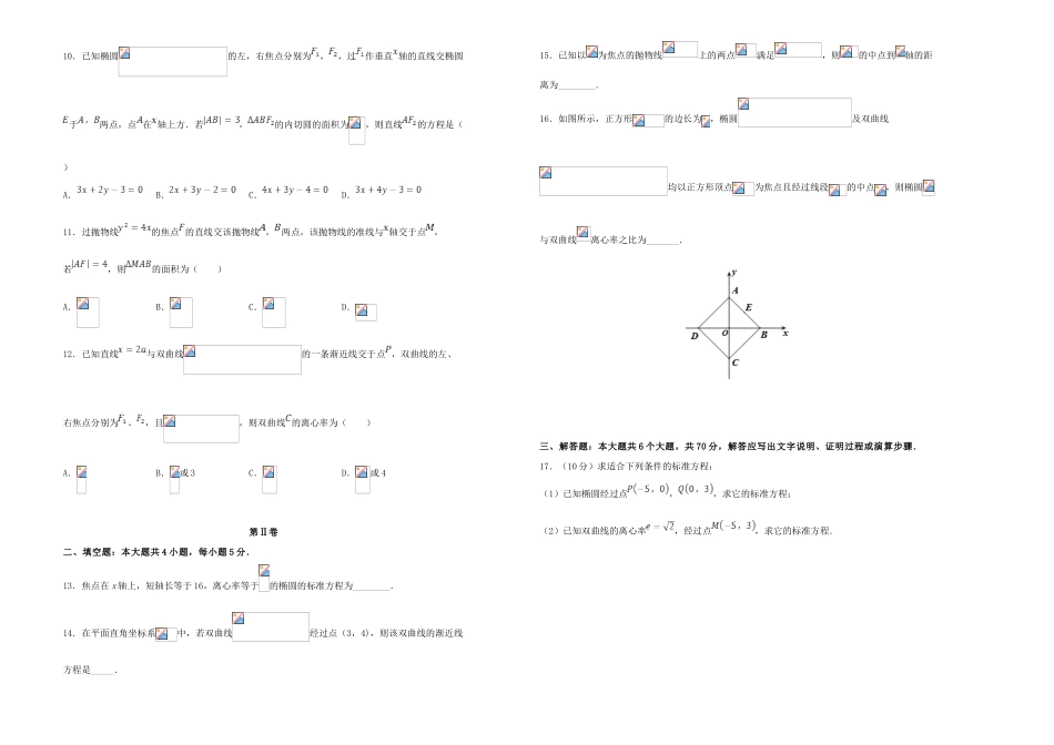 备战高考数学一轮复习 第12单元 圆锥曲线单元训练（A卷，理，含解析）-人教版高三全册数学试题_第2页