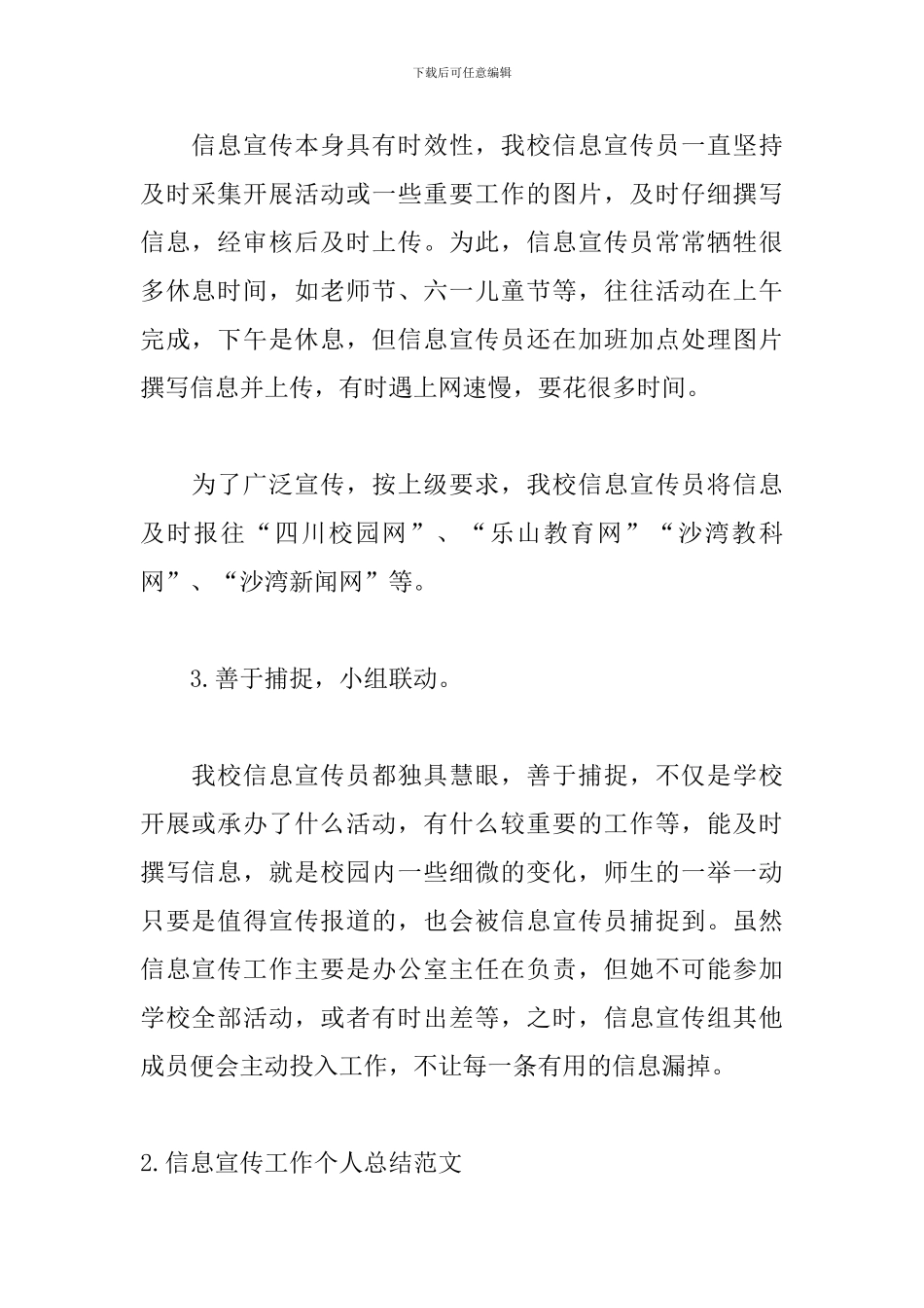 信息宣传工作个人总结范文_第2页
