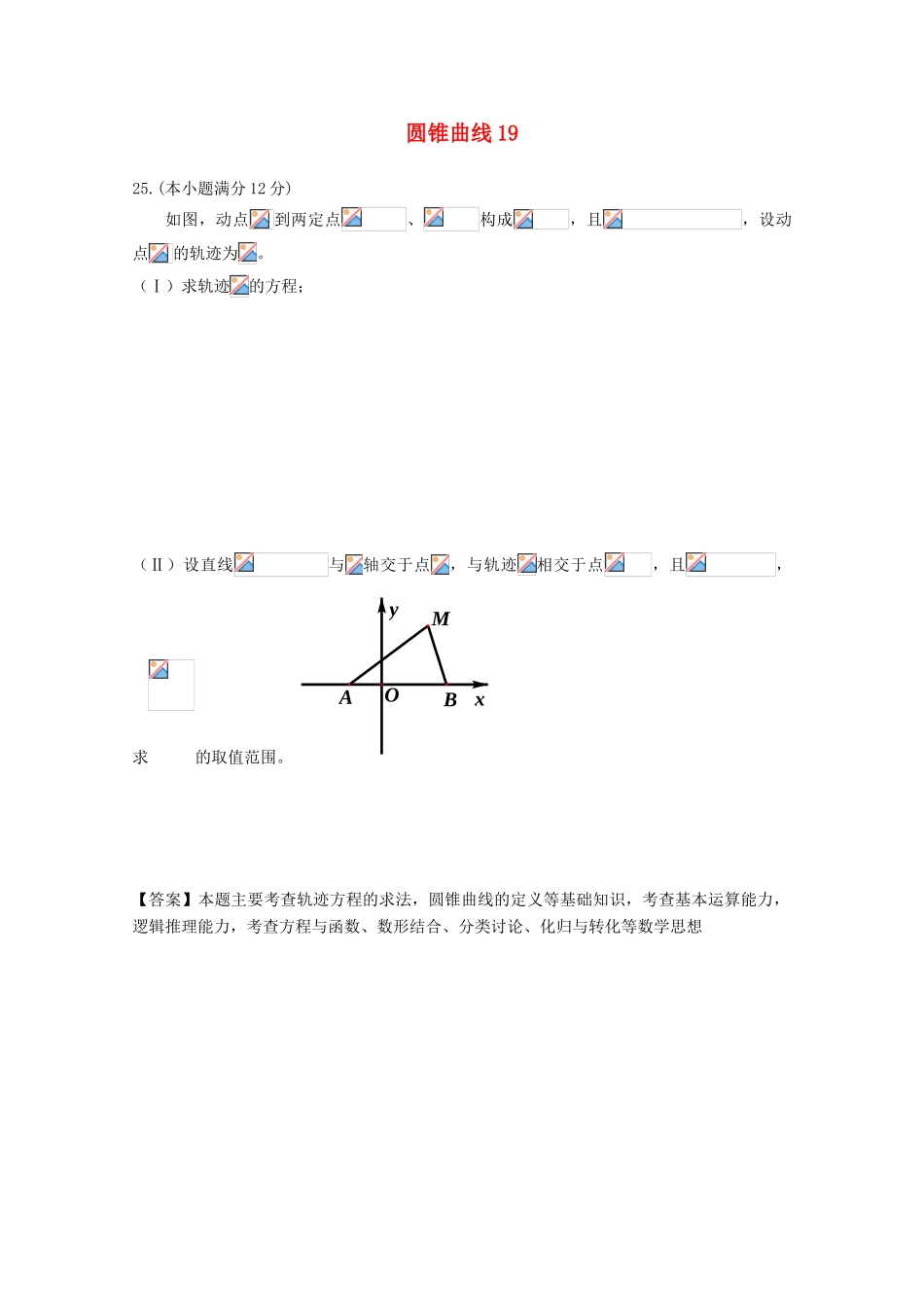 备战高考数学一轮复习 圆锥曲线试题精选19-人教版高三全册数学试题_第1页