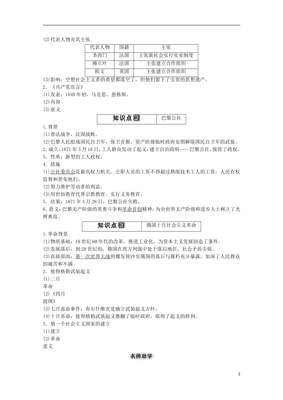 【创新设计】（山东适用）2014版高考历史一轮复习讲义 （知识整合+聚焦重点+对接高考+限时规范训练） 第四单元 第8课时 马克思主义的诞生与俄国十月社会主义革命 新人教版必修1_第2页