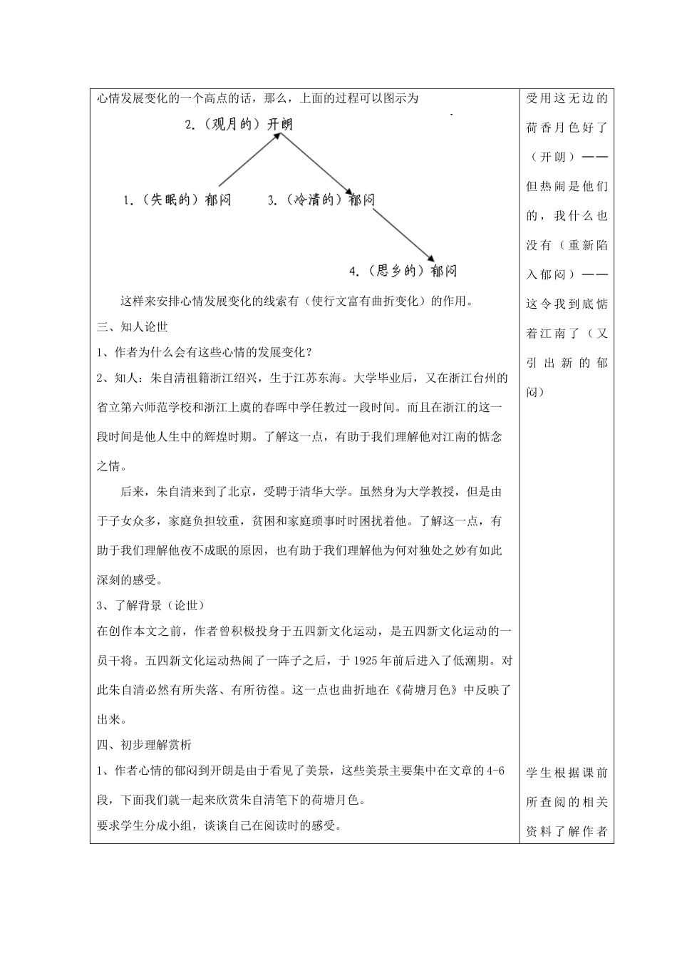 【2012年暑假总动员】高中语文《荷塘月色》教学案例设计 苏教版必修2_第3页