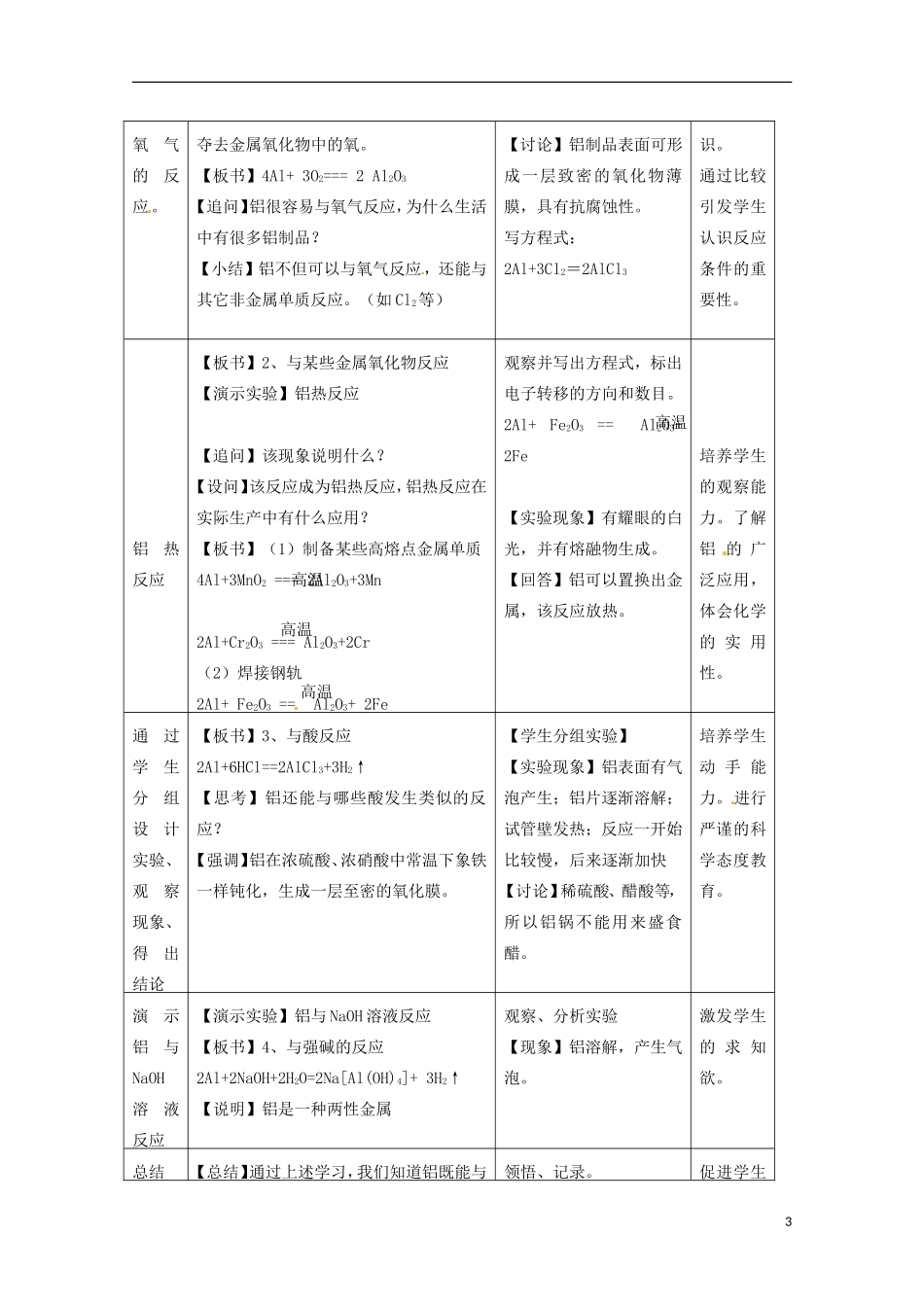 《铝 金属材料》教案（1）_第3页