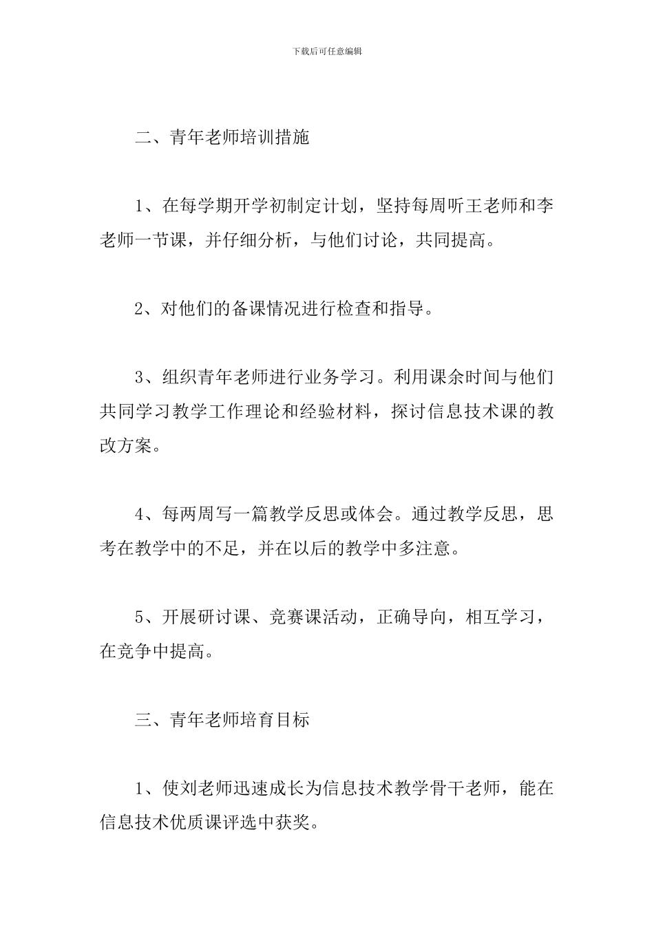 2024年学校帮扶青年教师工作计划3篇_第2页
