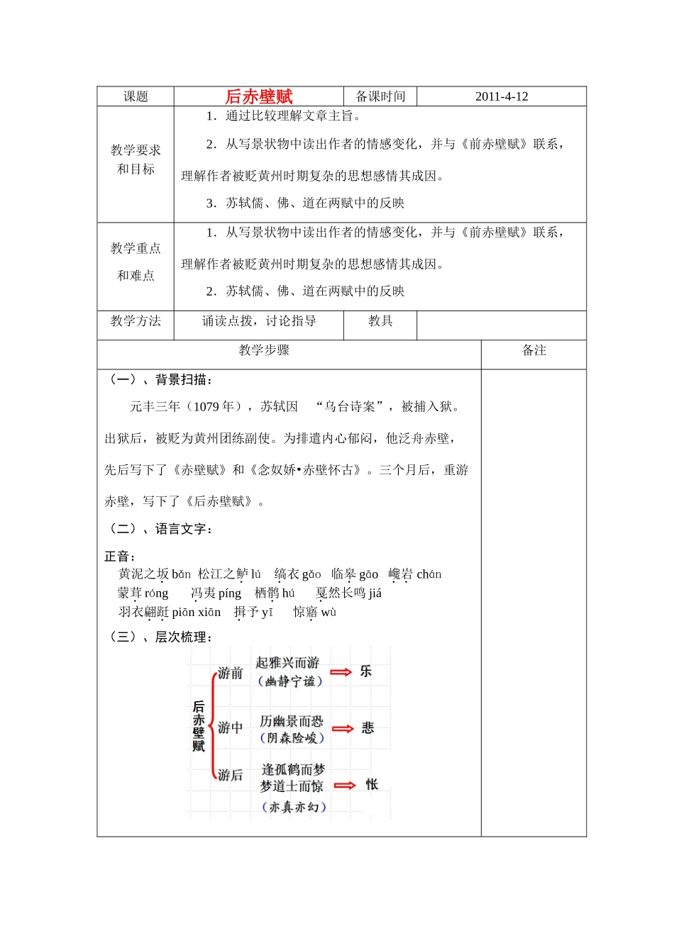 《后赤壁赋》教案_第1页