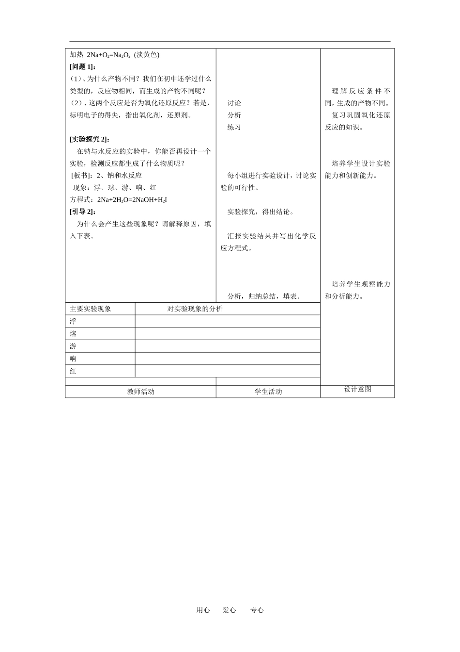 “金属钠”教学设计_第2页
