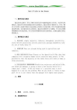 Unit 17 Life in the future