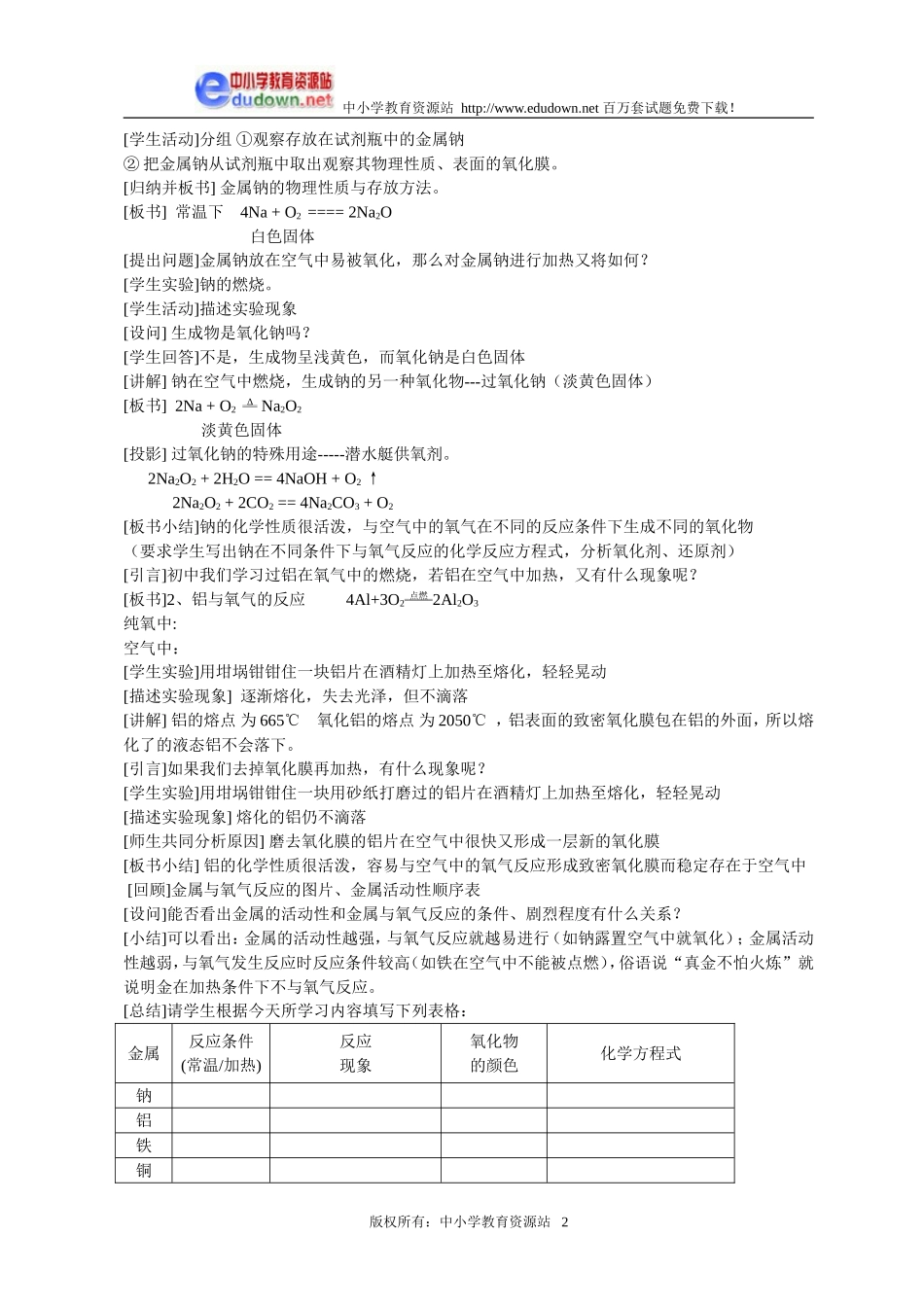 3.1 金属的化学性质1[人教新课标高一化学]_第2页