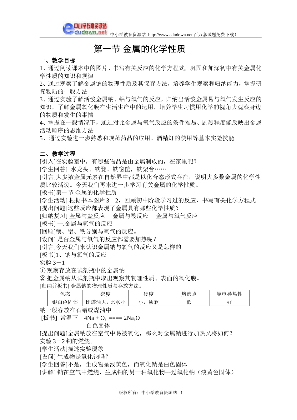 3.1 金属的化学性质2[人教新课标高一化学]_第1页
