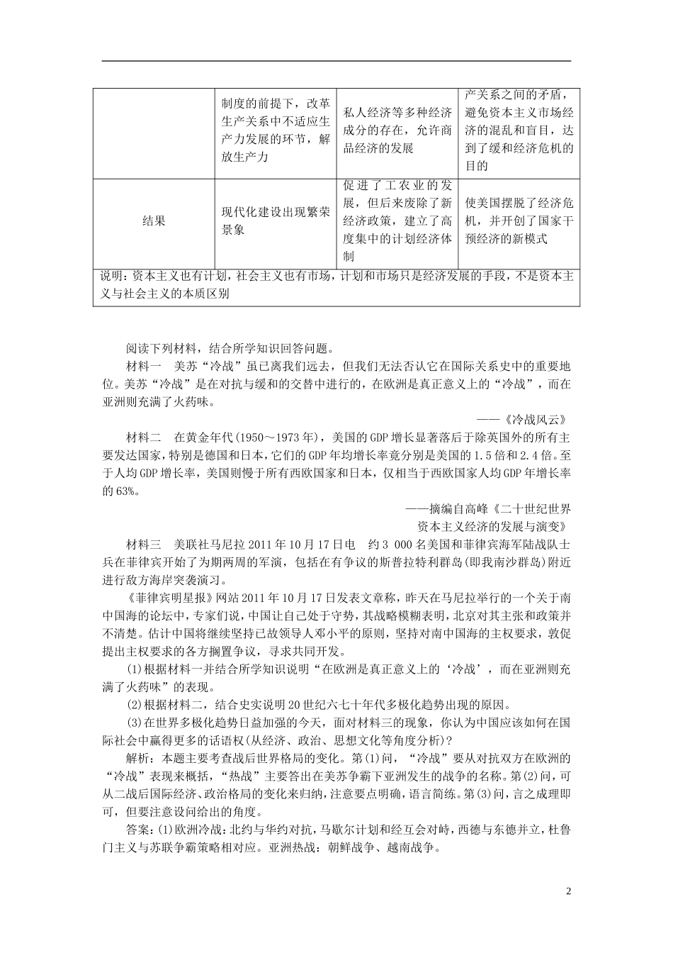 2014高考历史模块复习方案 模块三 第4步 横向中外关联 从深层次探究历史发展渊源_第2页