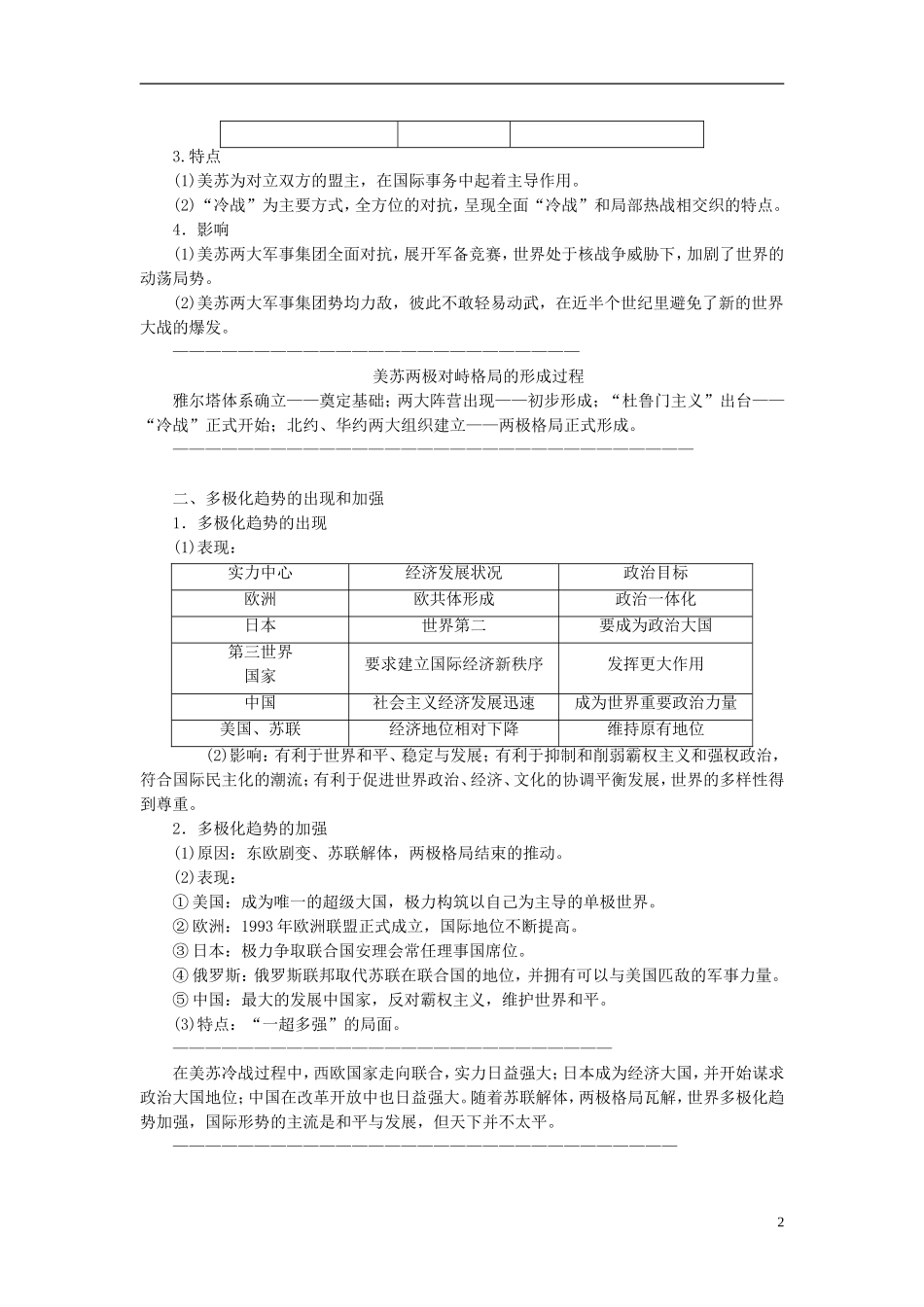 2014高考历史模块复习方案 模块三 第2步 专题十四 当今政治、经济格局的演变与第三次科技革命_第2页