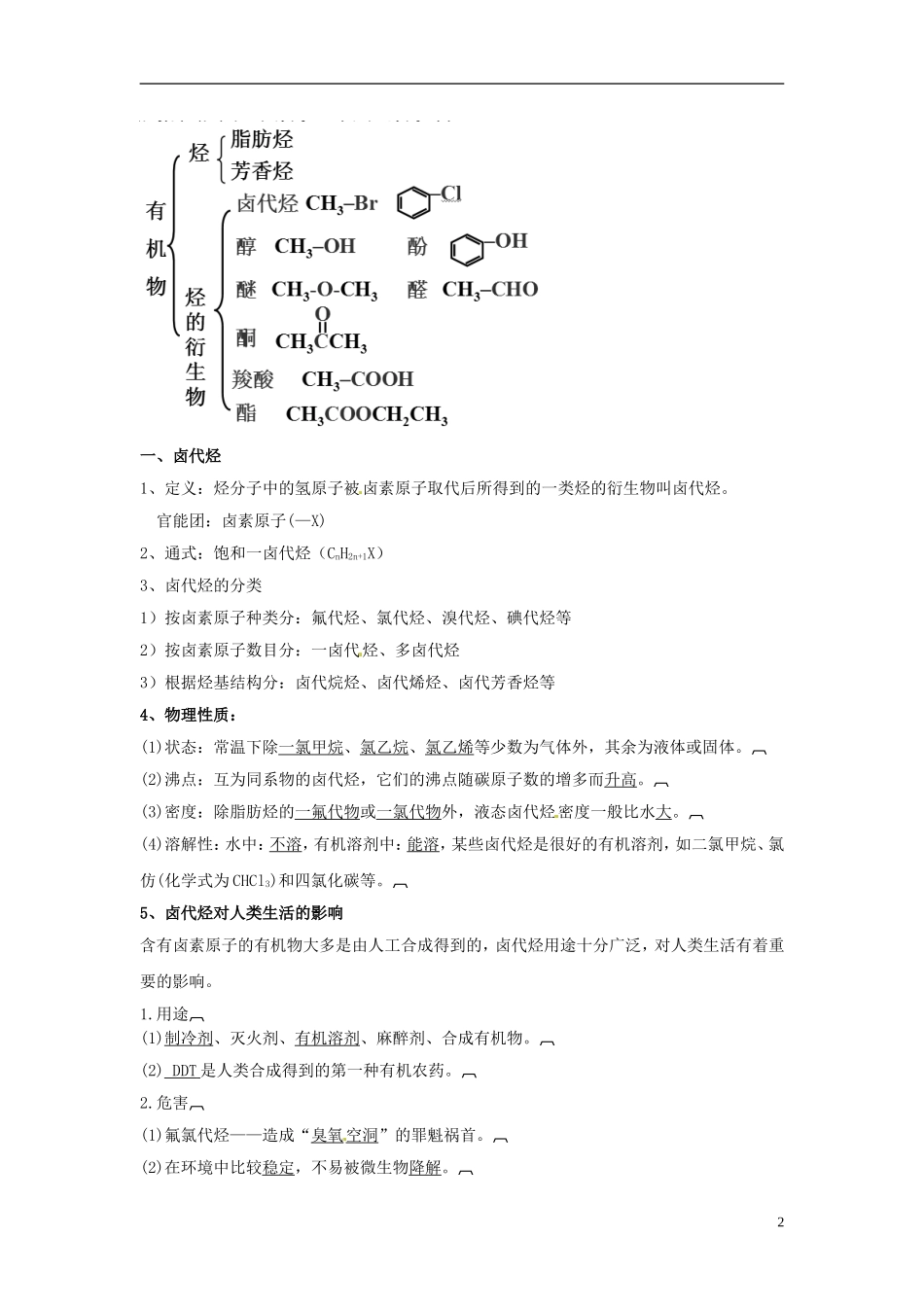 2014高中化学 4.1《卤代烃》教案 苏教版选修5_第2页
