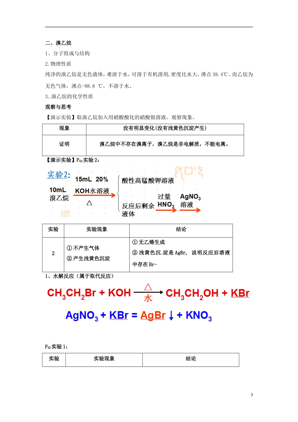 2014高中化学 4.1《卤代烃》教案 苏教版选修5_第3页